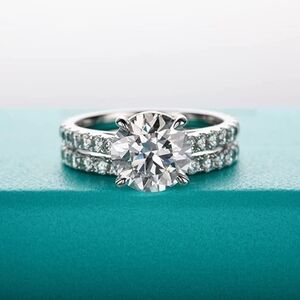 CERTIFIED 14k White Gold 4.14cttw Diamond Ring Engagement Moissanite 925 Wedding